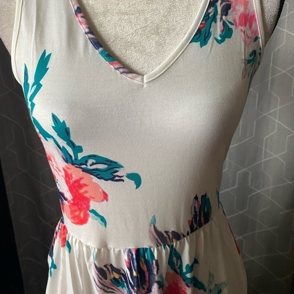 NWT-OUGES-WHITE FLORAL TANK DRESS-SIZE SMALL - Picture 5 of 13